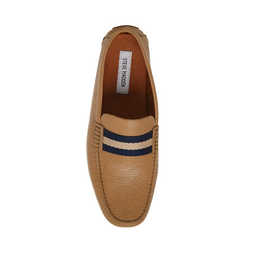 Loafers Steve Madden Baz Cuero Hombre Marrones Claro | ES JC680E